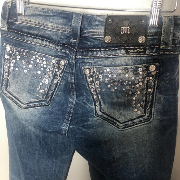 Miss me easy boot cut bedazzled embellished butt - Picture 4 of 11